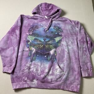 The Mountain Womens Size XL Purple DragonFly Dream Catcher Long Sleeve Hoodie